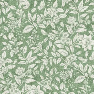 green botanical printed fabric from Fibre Naturelle