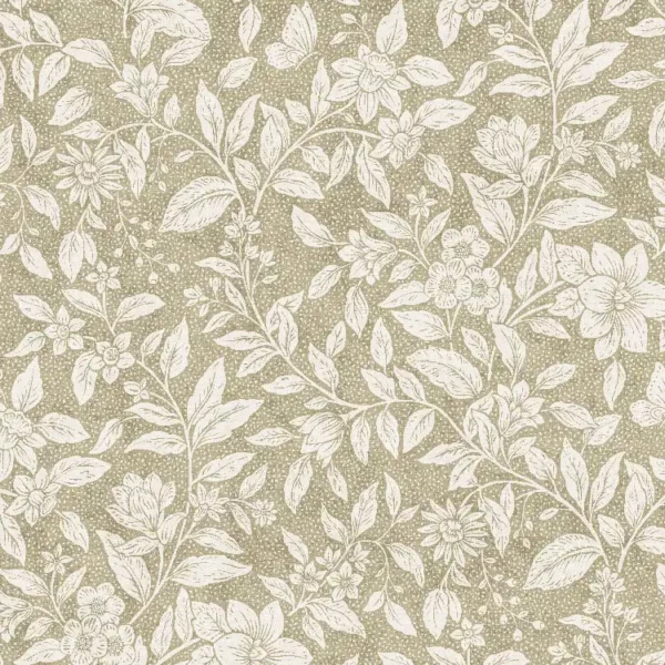 neutral botanical printed fabric from Fibre Naturelle