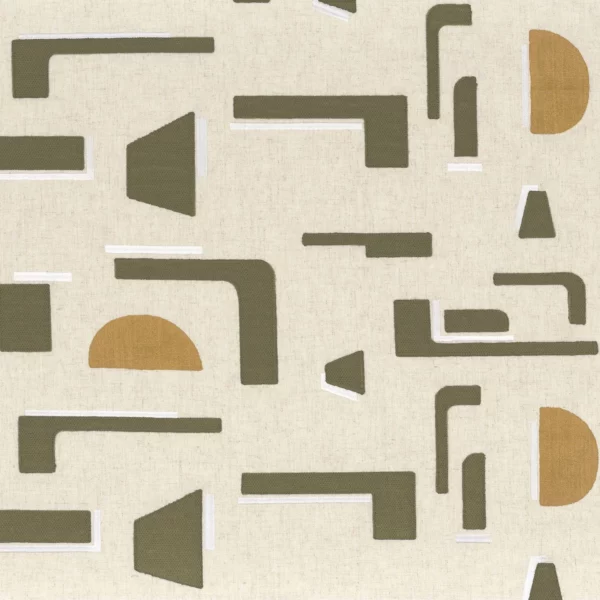 Isotope Fabric - Kaki by green misc embroideried fabric from Camengo