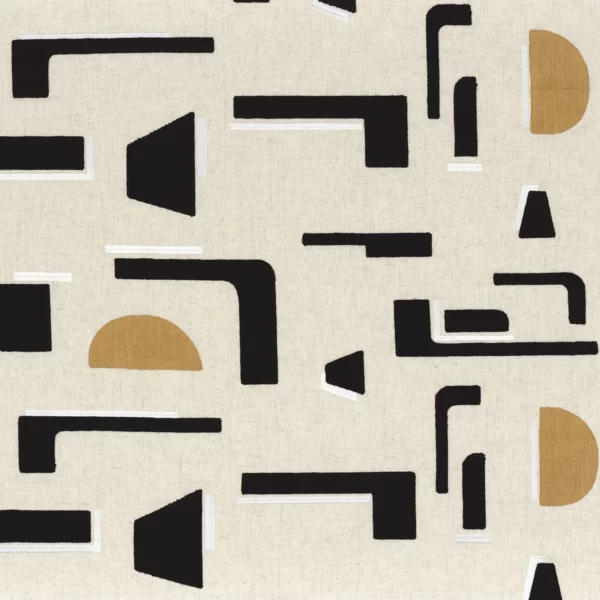 Isotope Fabric - Reglisse by black-grey misc embroideried fabric from Camengo