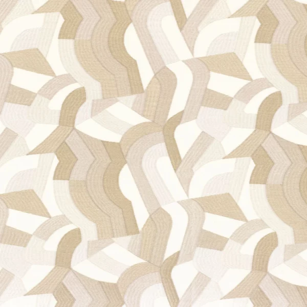 Ballerine Fabric - Lin by neutral retro embroideried fabric from Camengo