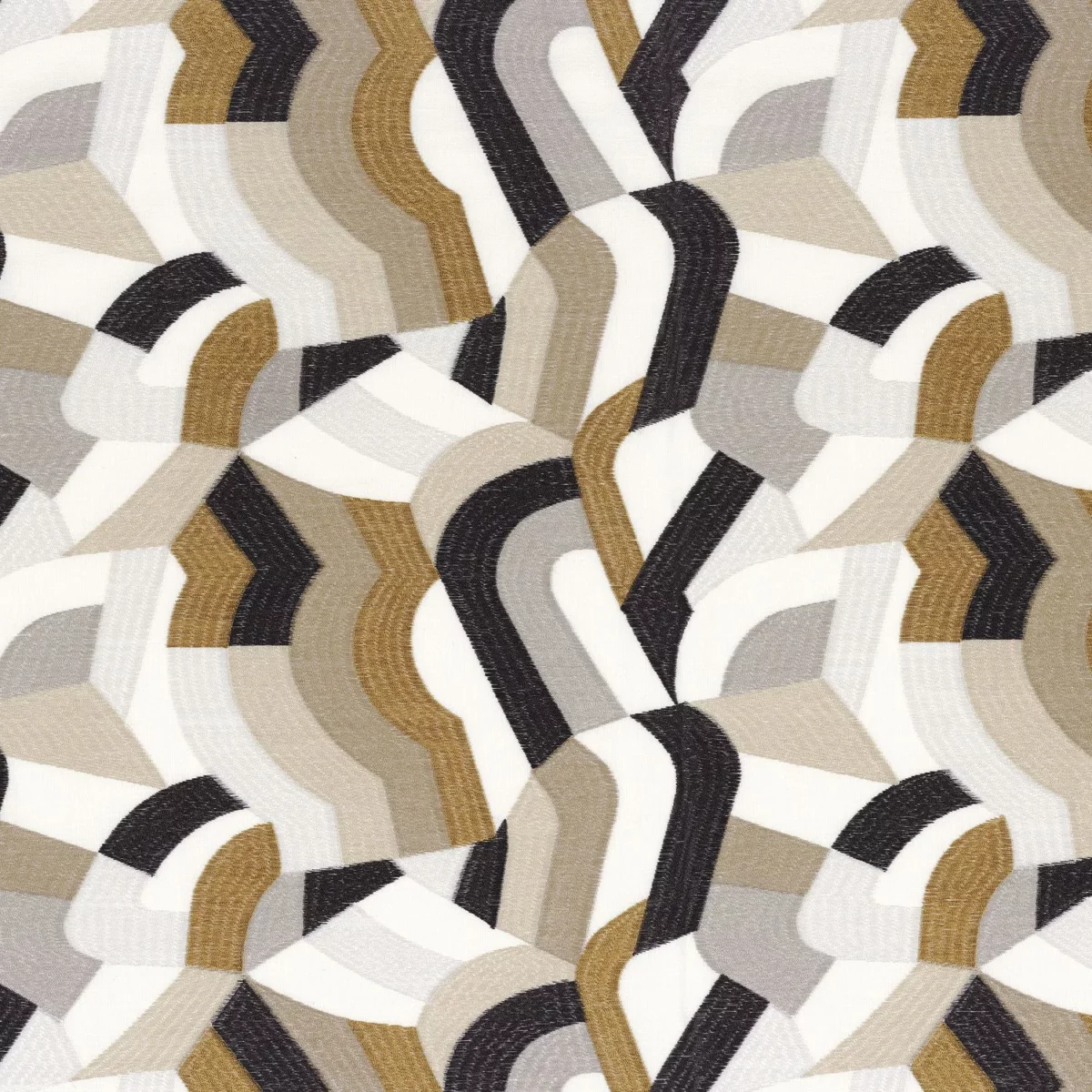 brown retro embroideried fabric from Camengo