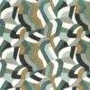 green retro embroideried fabric from Camengo