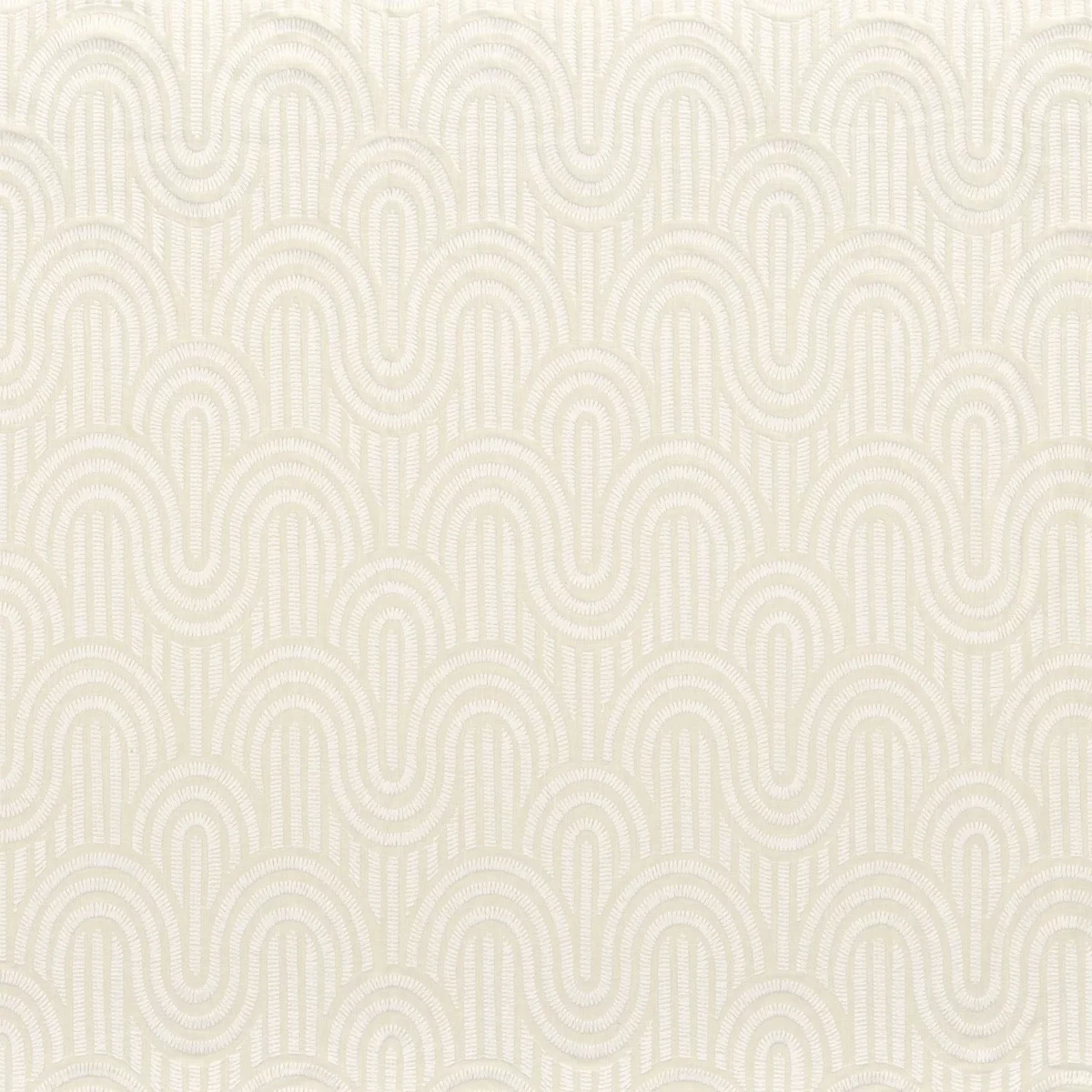 Adagio Fabric - Lin by white retro embroideried fabric from Camengo