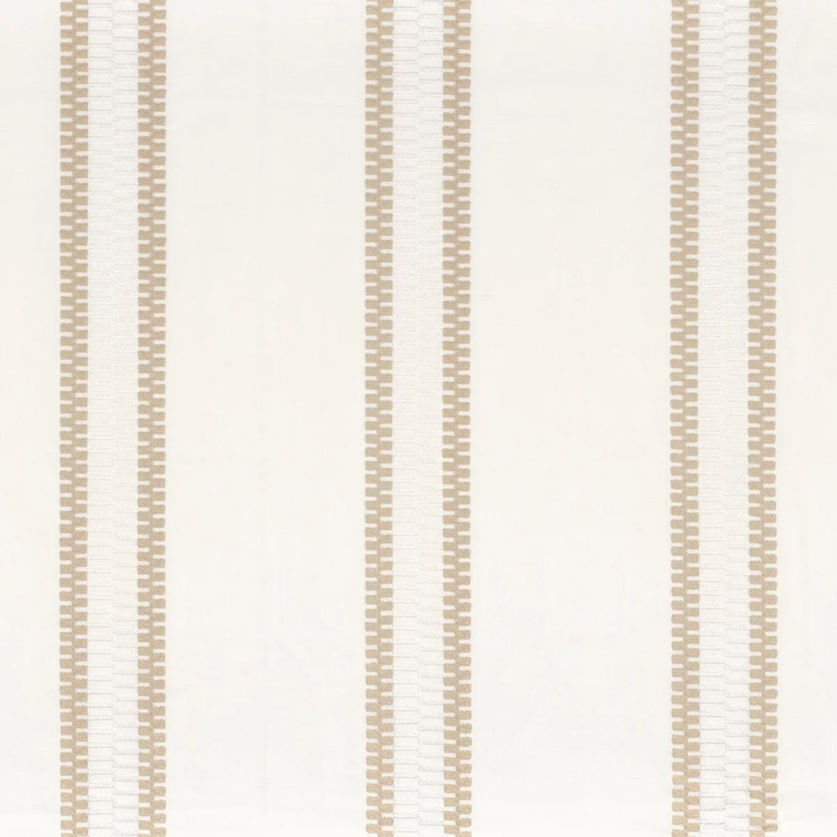 neutral striped embroideried fabric from Camengo