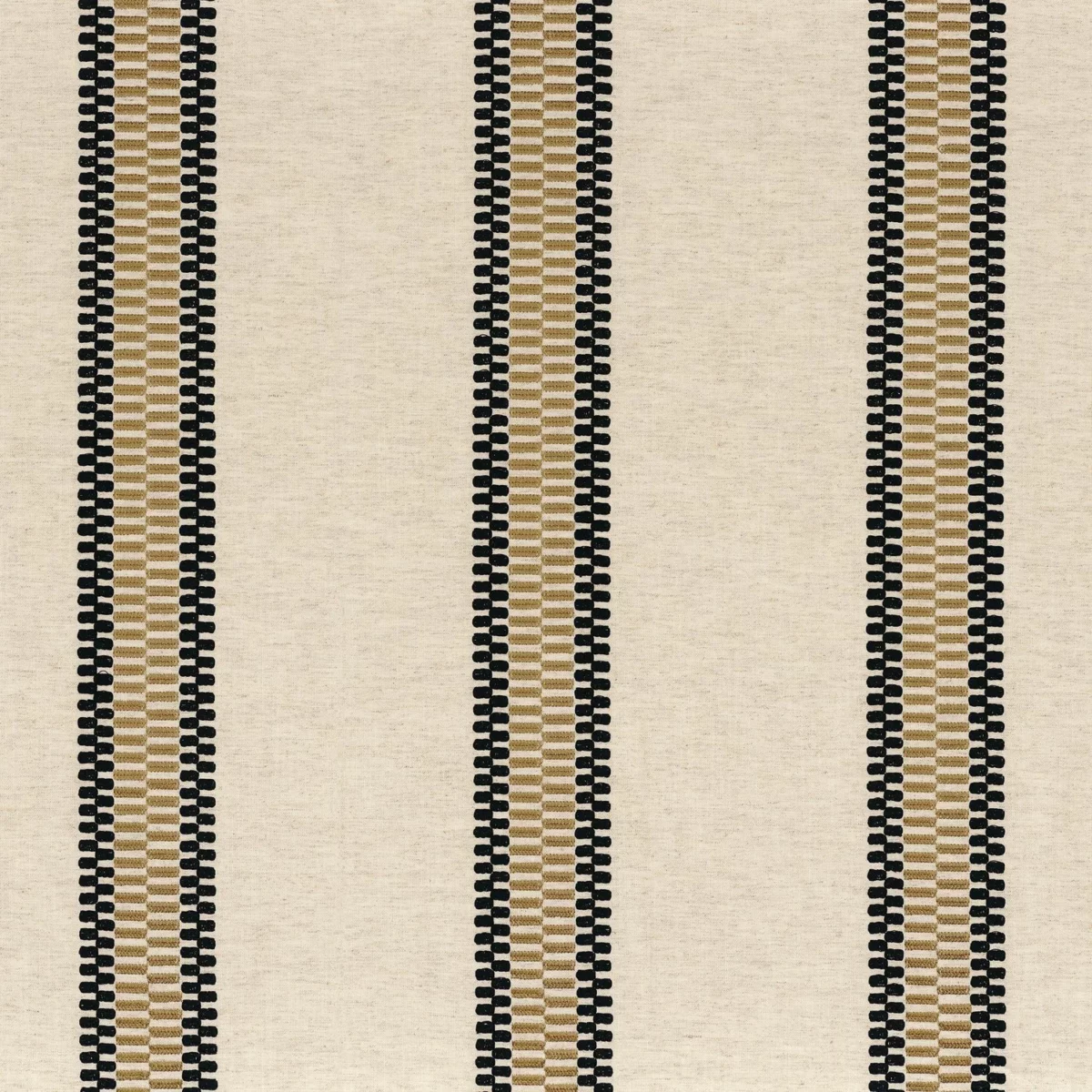 Intermede Fabric - Carbone by brown striped embroideried fabric from Camengo