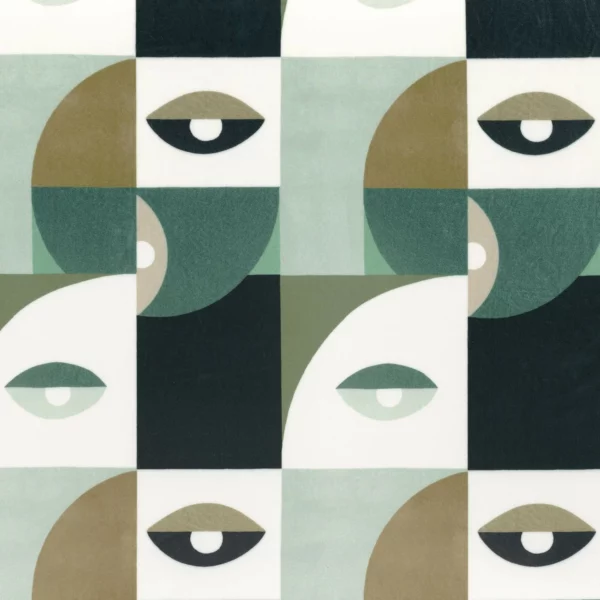 Clin D Oeil Fabric - Vert by green misc printed fabric from Camengo