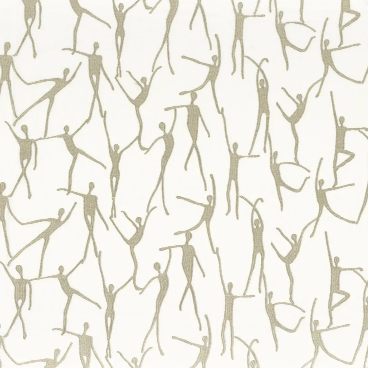 Choregraphie Fabric - Amande by white misc embroideried fabric from Camengo