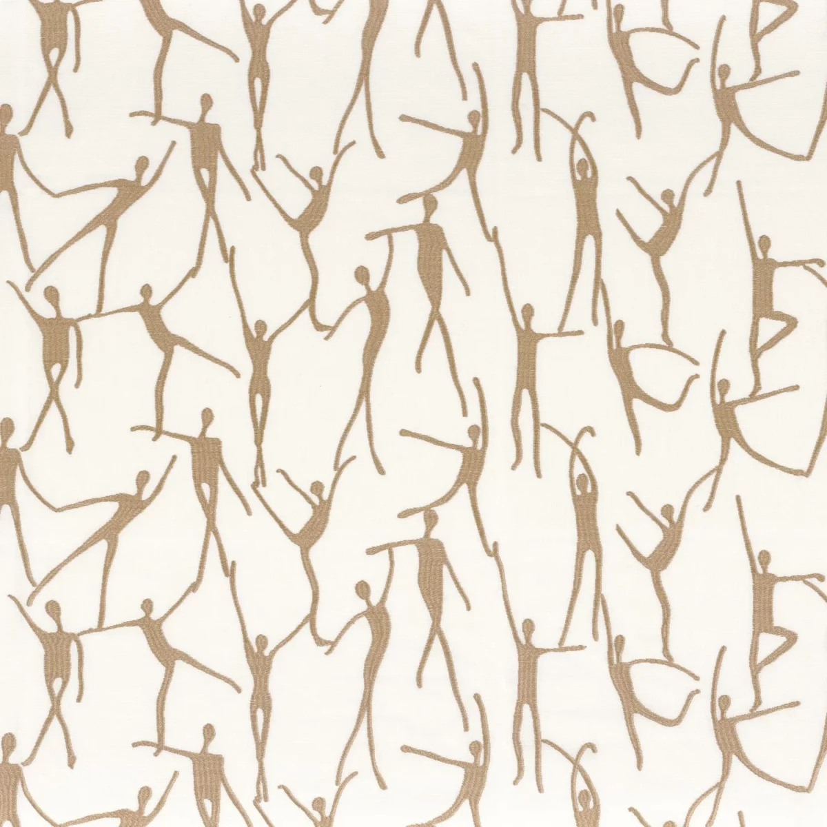 Choregraphie Fabric - Beige by neutral misc embroideried fabric from Camengo