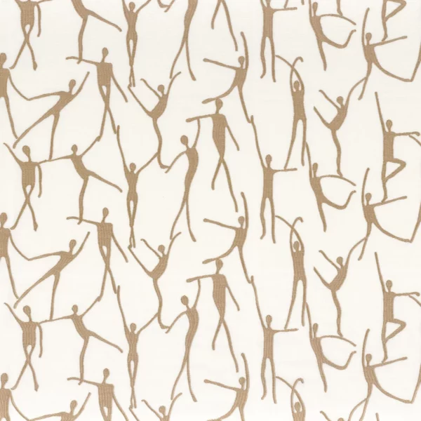 Choregraphie Fabric - Beige by neutral misc embroideried fabric from Camengo