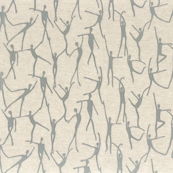 Choregraphie Fabric - Horizon by black-grey misc embroideried fabric from Camengo