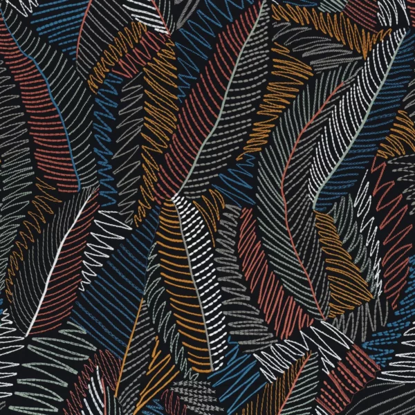 multicolour contemporary embroideried fabric from Camengo