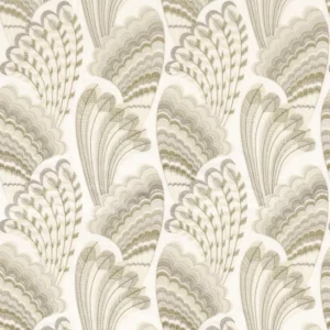 white animal embroideried fabric from Camengo