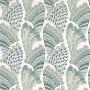blue animal embroideried fabric from Camengo