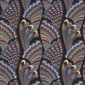 blue animal embroideried fabric from Camengo
