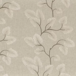 neutral botanical embroideried fabric from Camengo