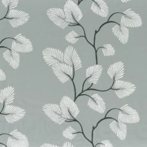 blue botanical embroideried fabric from Camengo