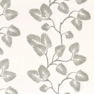 white botanical embroideried fabric from Camengo