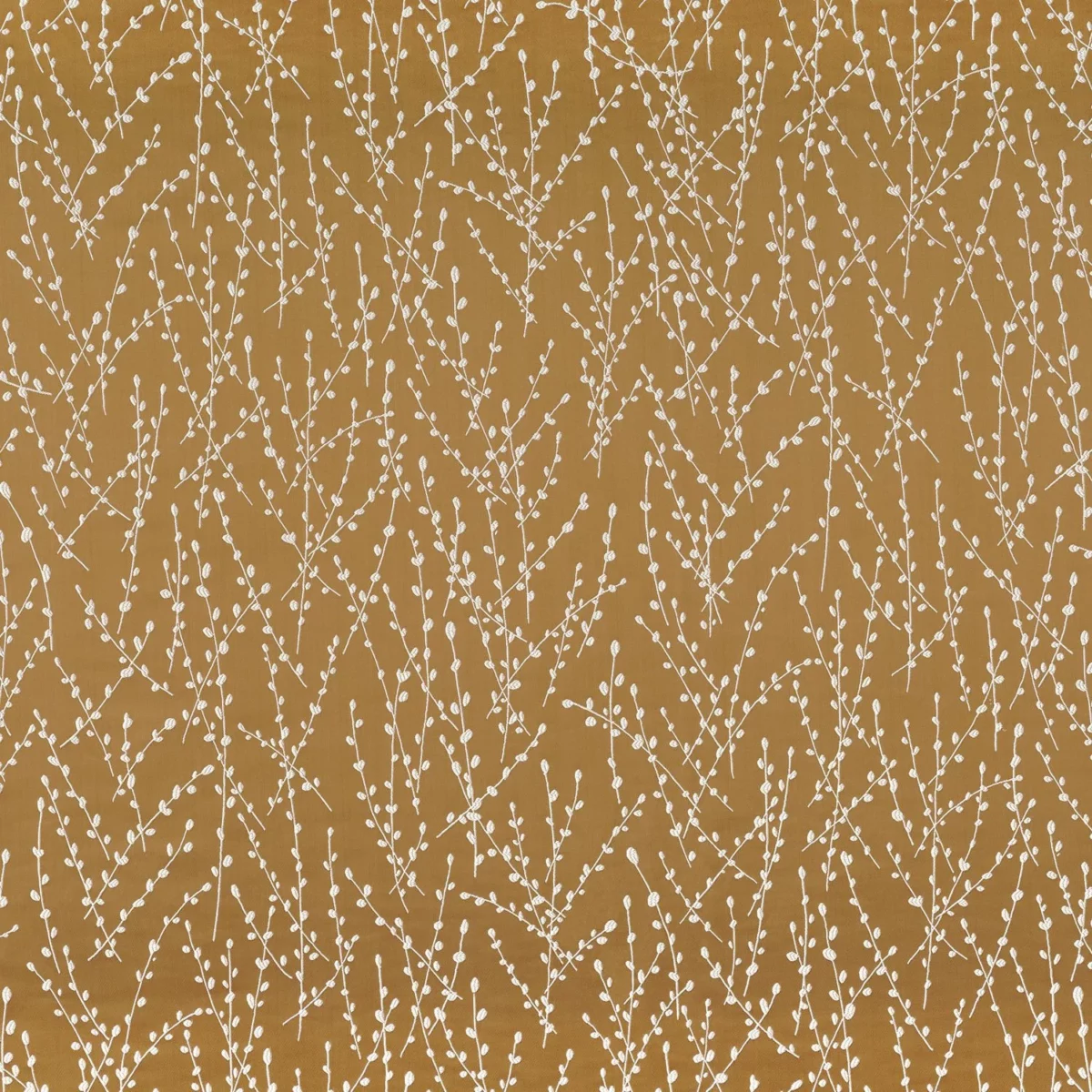 yellow botanical jacquard fabric from Camengo
