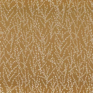 yellow botanical jacquard fabric from Camengo