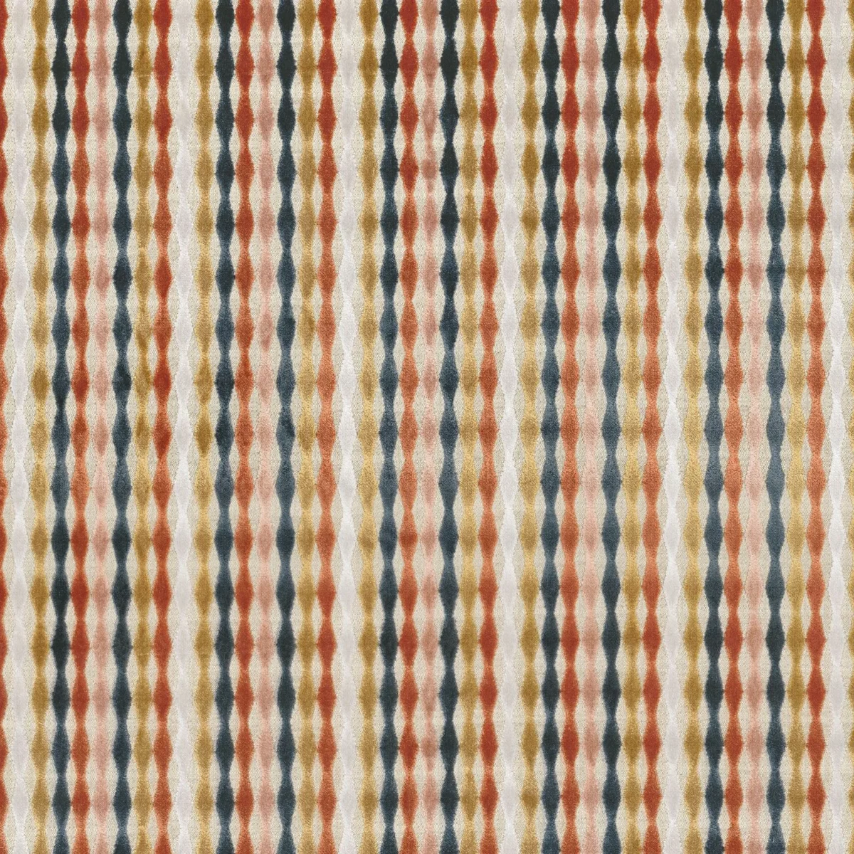 Babille Fabric - Corail by orange striped jacquard fabric from Camengo