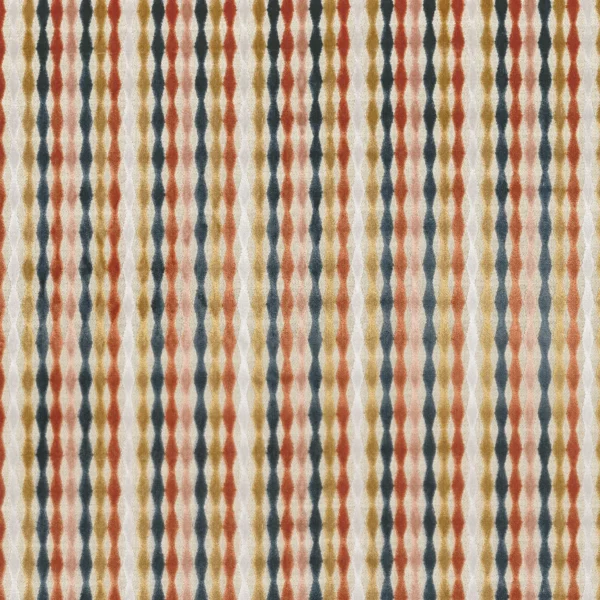 Babille Fabric - Corail by orange striped jacquard fabric from Camengo