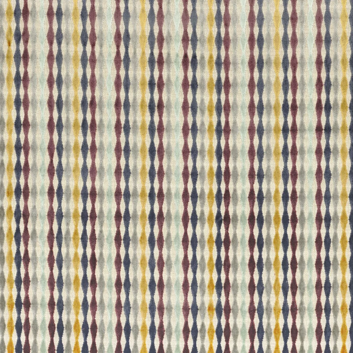 Babille Fabric - Aubergine by multicolour striped jacquard fabric from Camengo