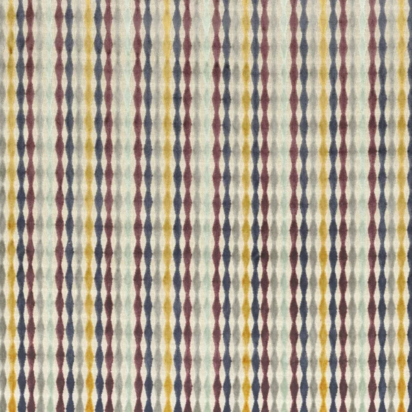 Babille Fabric - Aubergine by multicolour striped jacquard fabric from Camengo