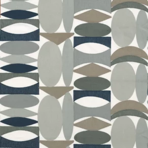 blue retro embroideried fabric from Camengo