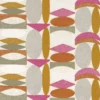 orange retro embroideried fabric from Camengo