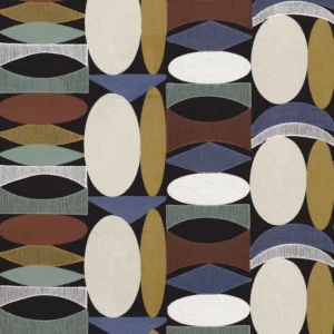 multicolour retro embroideried fabric from Camengo