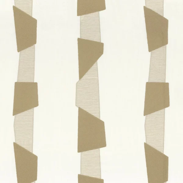Lakota Fabric - Naturel by neutral striped embroideried fabric from Camengo