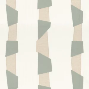 blue striped embroideried fabric from Camengo