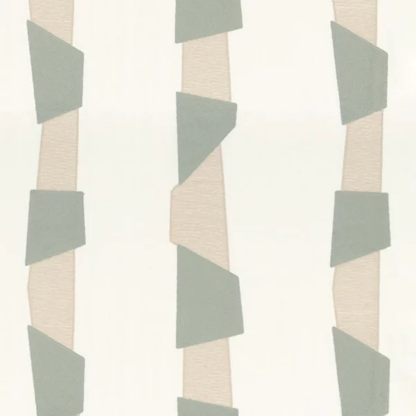 Lakota Fabric - Azur by blue striped embroideried fabric from Camengo