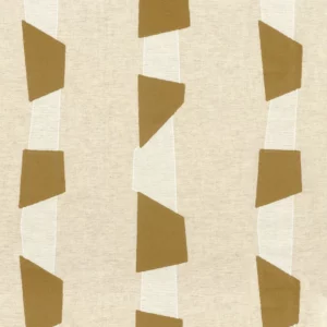 yellow striped embroideried fabric from Camengo