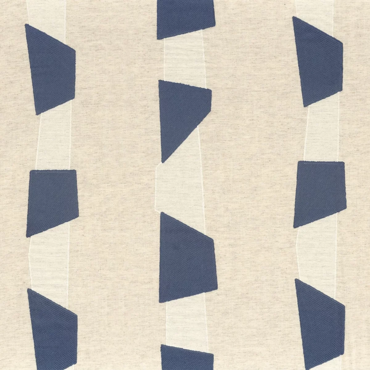 blue striped embroideried fabric from Camengo