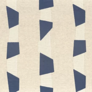 blue striped embroideried fabric from Camengo