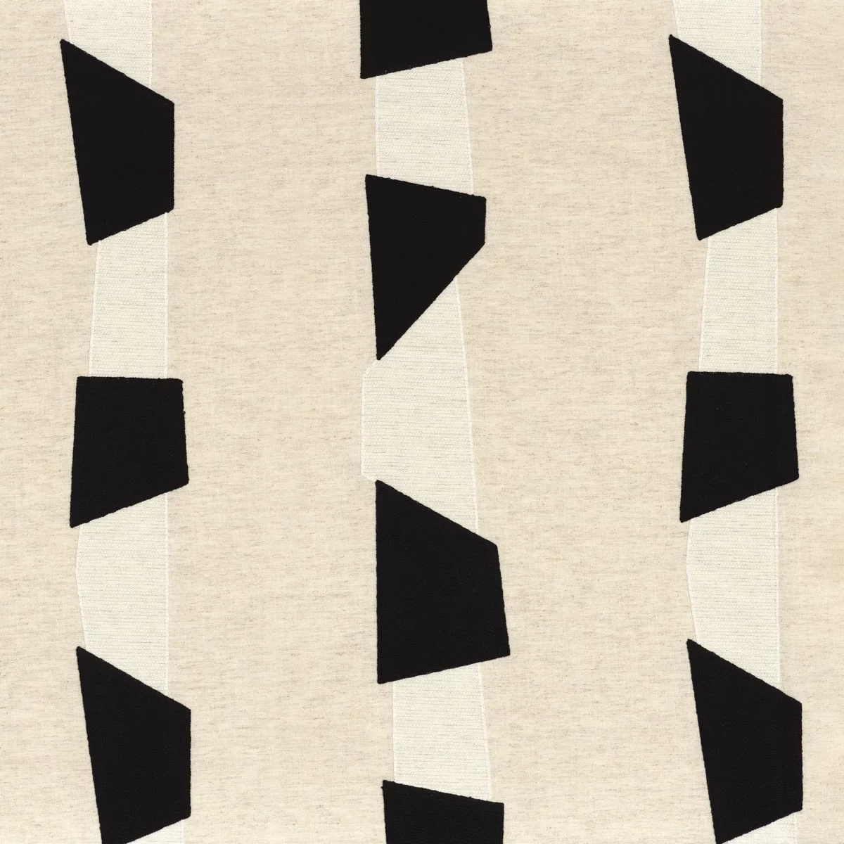 black-grey striped embroideried fabric from Camengo
