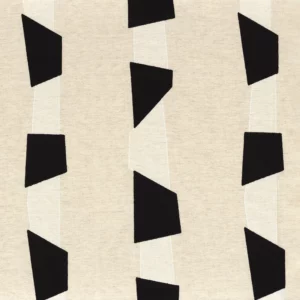black-grey striped embroideried fabric from Camengo