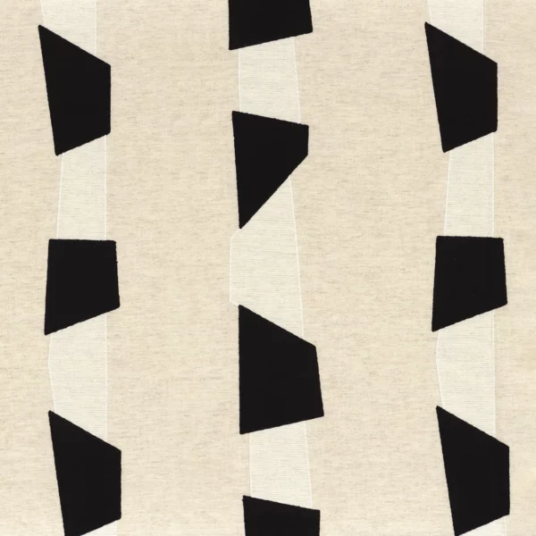 Lakota Fabric - Black by black-grey striped embroideried fabric from Camengo