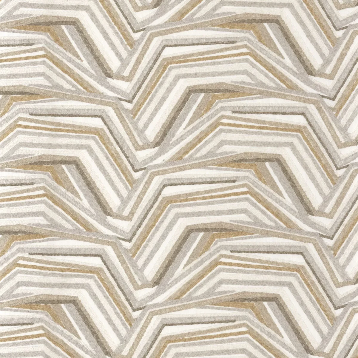 Wakan Fabric - Naturel by neutral contemporary embroideried fabric from Camengo