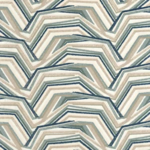 blue contemporary embroideried fabric from Camengo