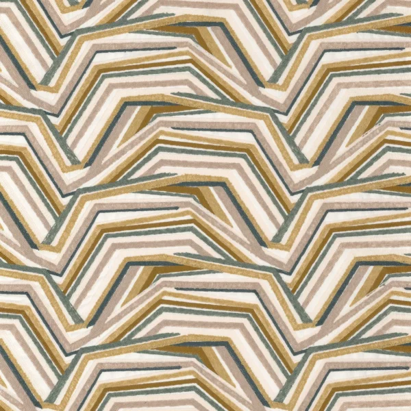 Wakan Fabric - Safran by yellow contemporary embroideried fabric from Camengo
