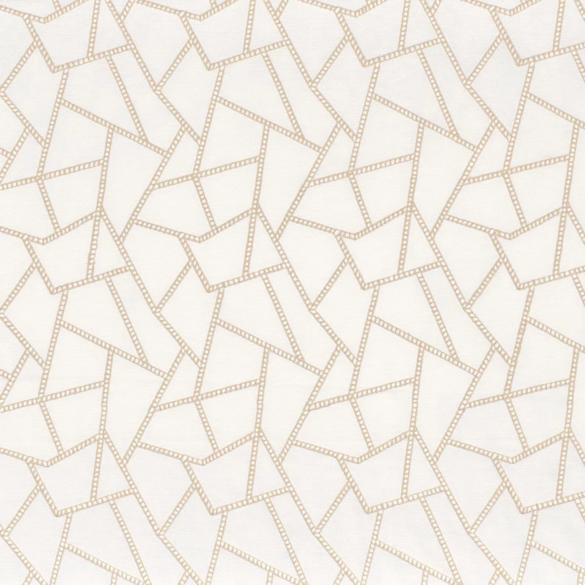 neutral geometric embroideried fabric from Camengo