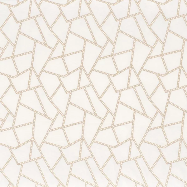 neutral geometric embroideried fabric from Camengo