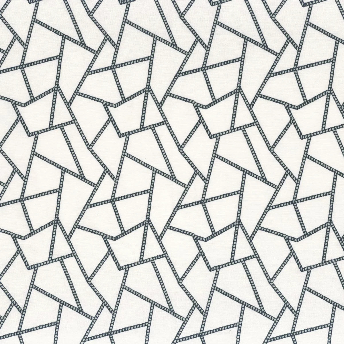 white geometric embroideried fabric from Camengo