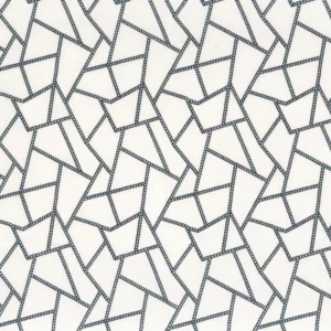 white geometric embroideried fabric from Camengo