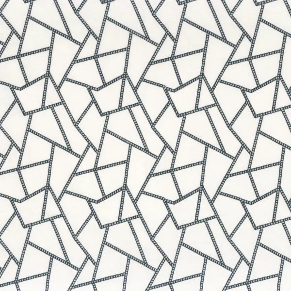 Anoki Fabric - Horizon by white geometric embroideried fabric from Camengo