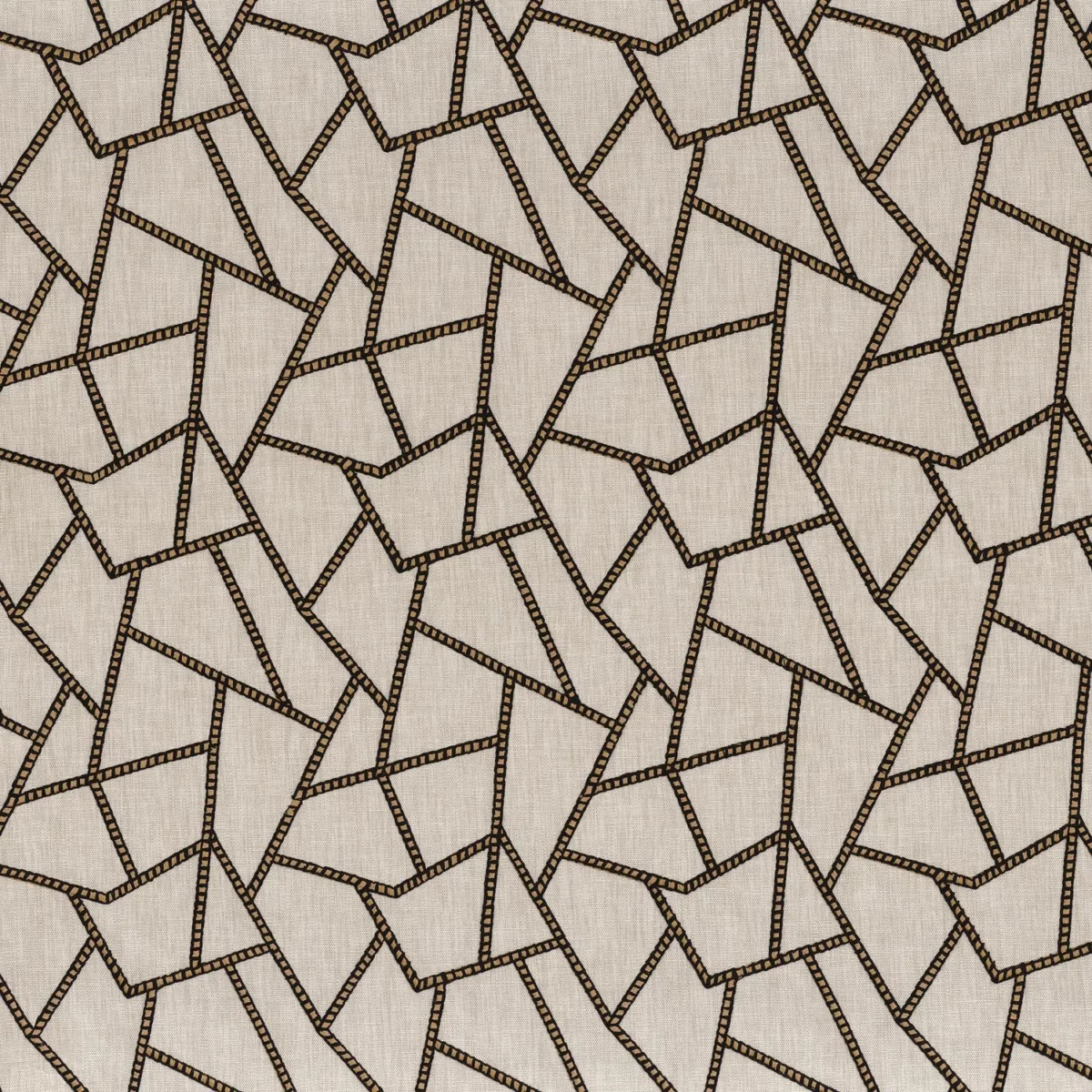 Anoki Fabric - Lin by neutral geometric embroideried fabric from Camengo