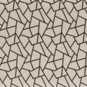 neutral geometric embroideried fabric from Camengo